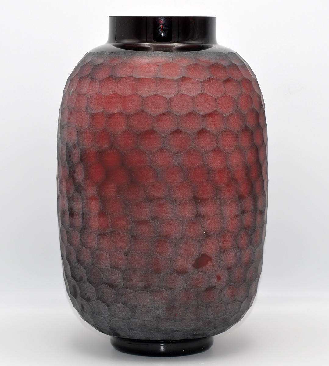 O4HOME + Vaas, glas gesneden, rood/grijs L